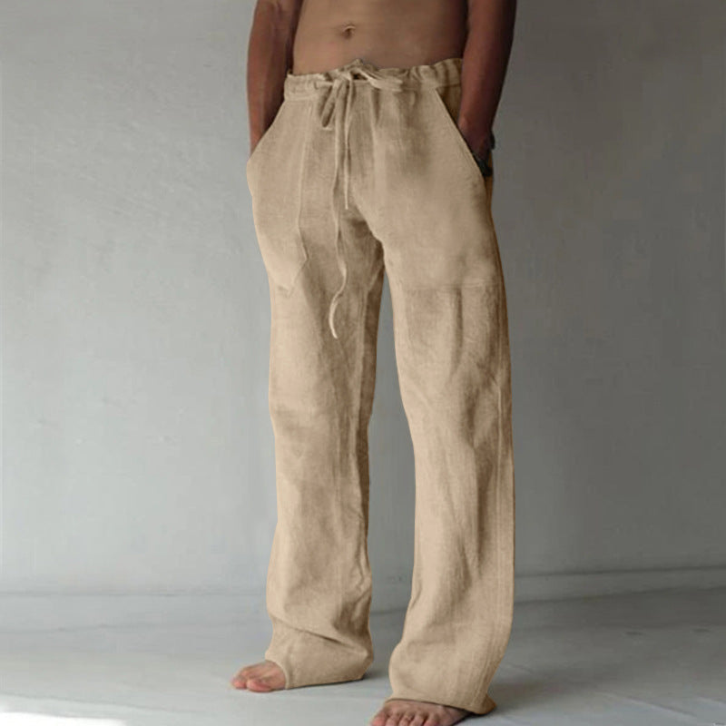 Tobias - Linen Blend Drawstring Trousers
