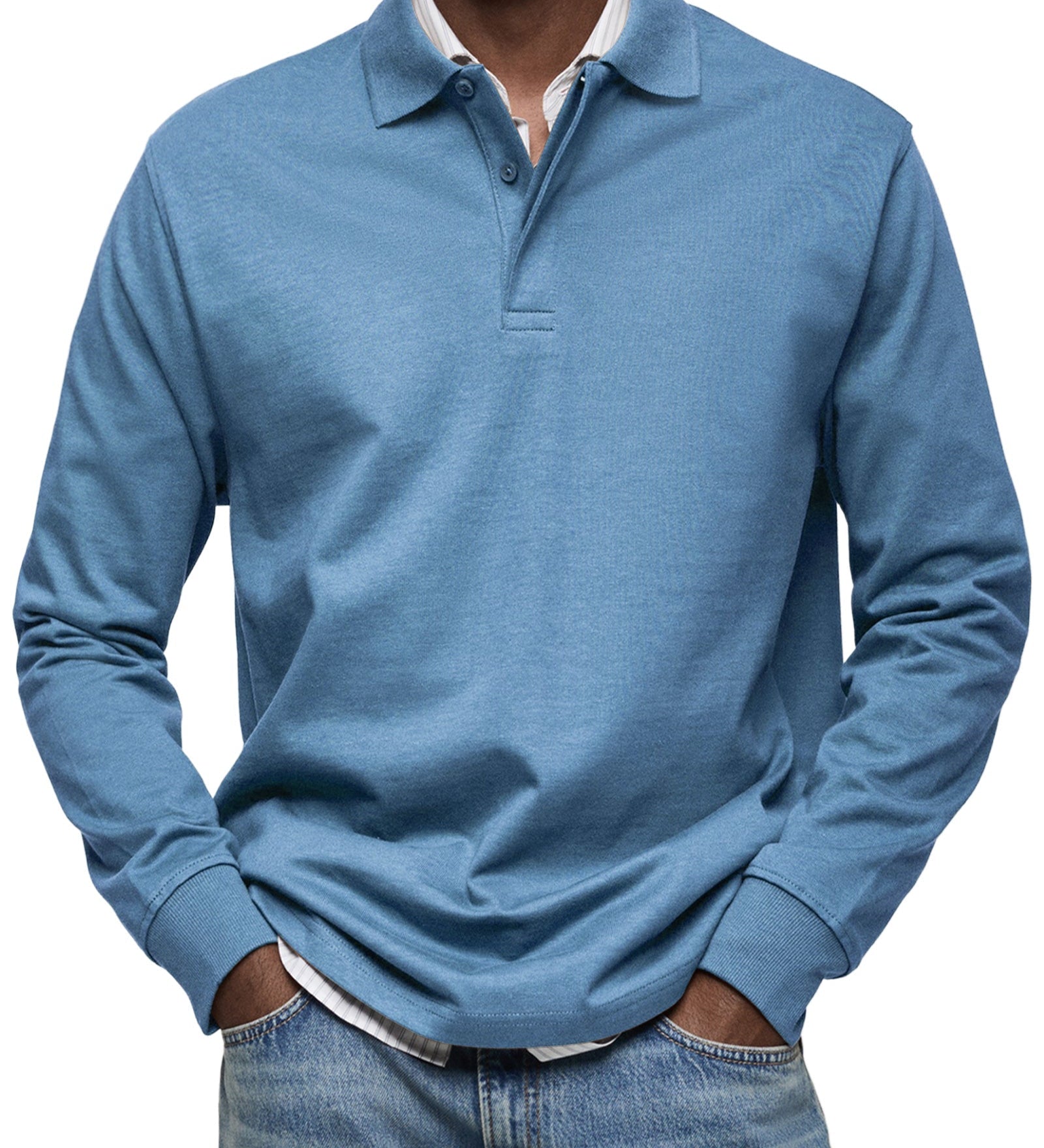 Enoch - Elegant Long Sleeve Polo Shirt