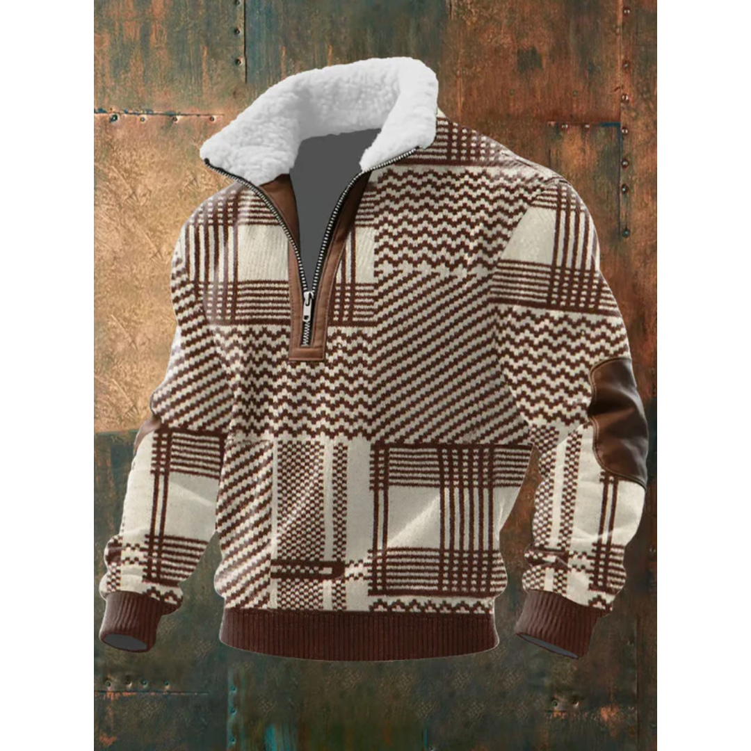 Elias - Fair Isle Yoke Half-Zip Jumper