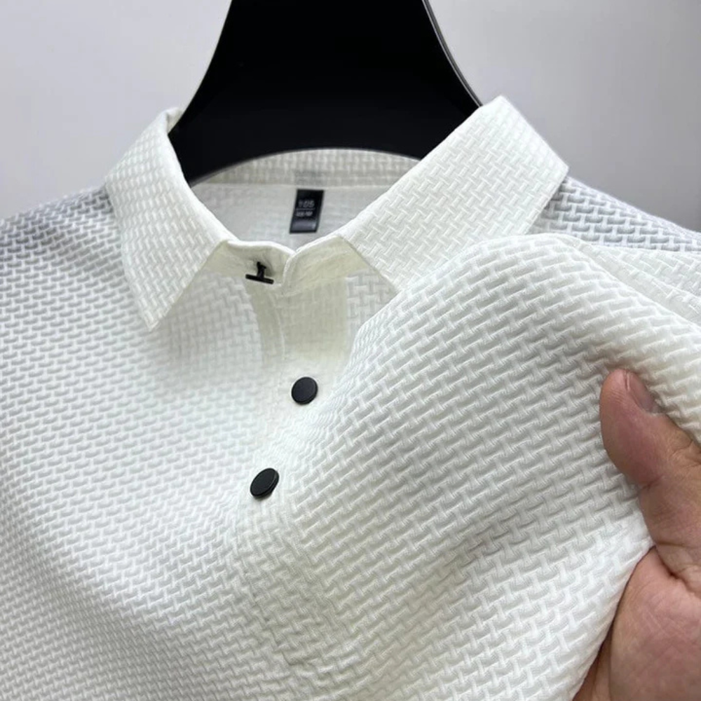 Noel - Textured Short Sleeve Polo Shirt