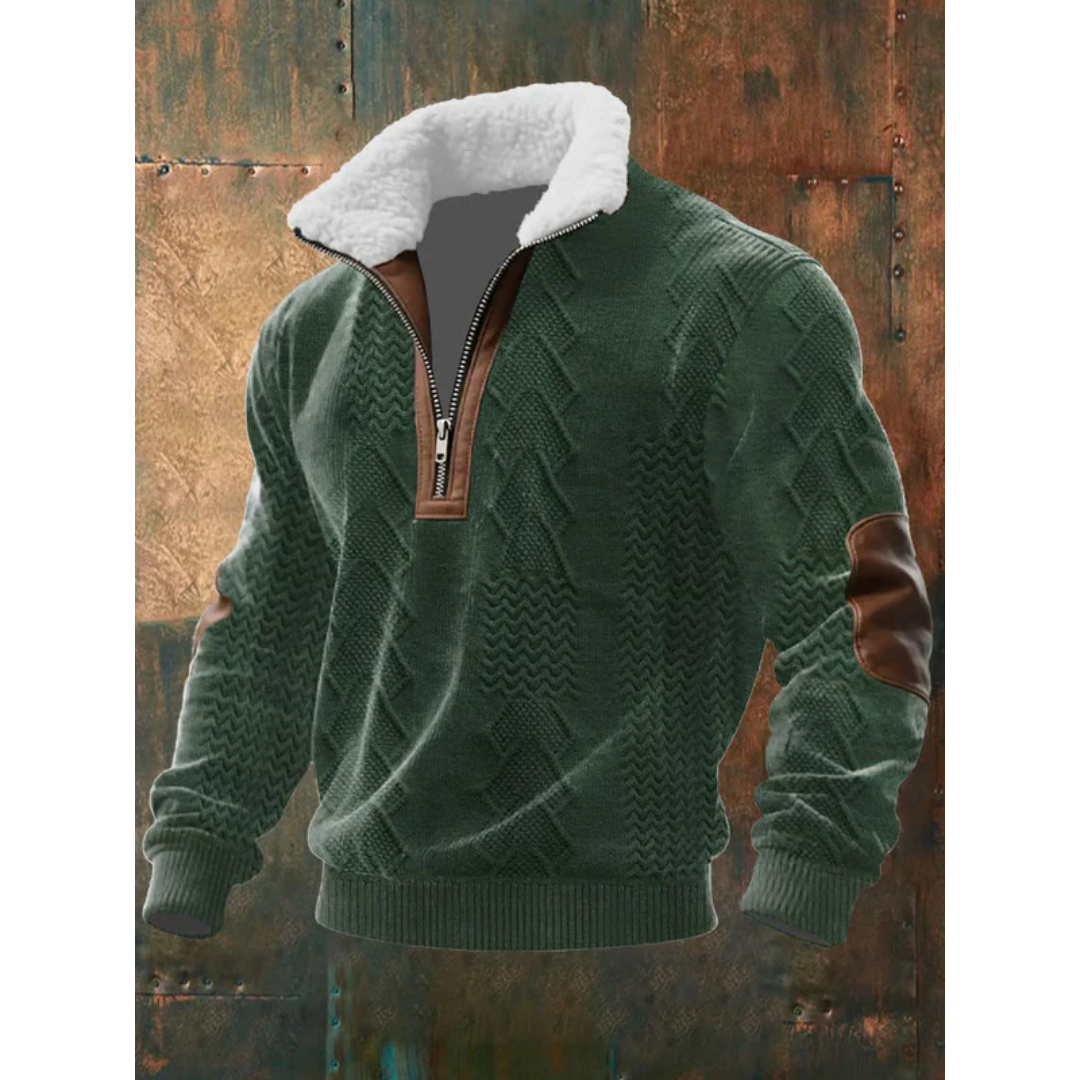 Elias - Fair Isle Yoke Half-Zip Jumper