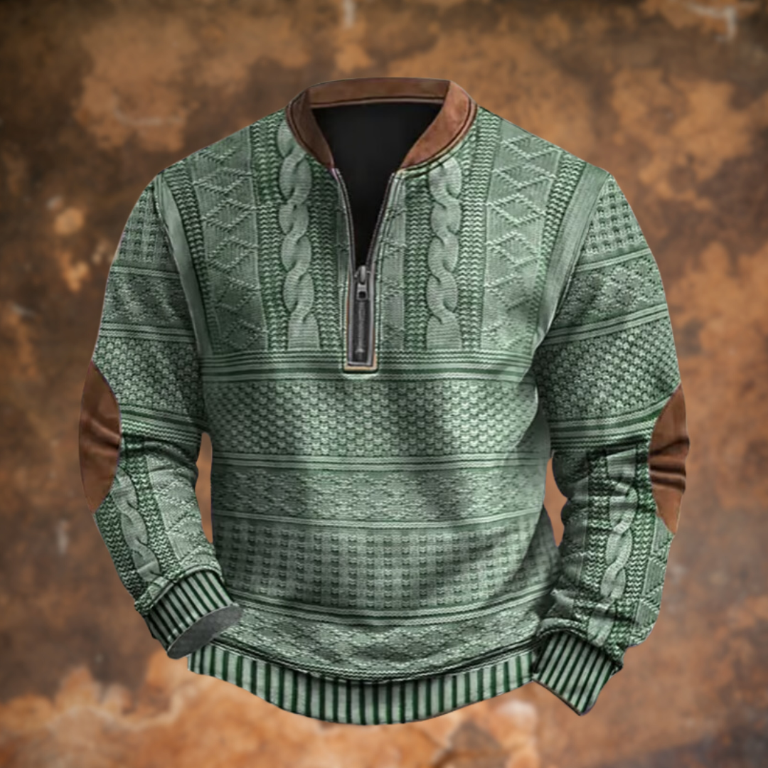 Warren - Textured Half-Zip Polo Jumper