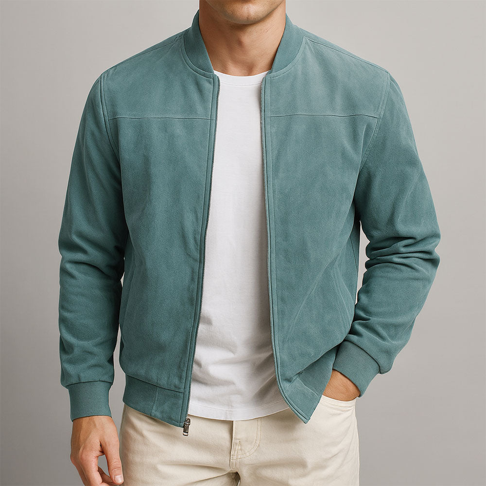 Adrian | Modern Suede Bomber Jacket