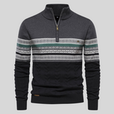 Hadley - Patterned Half-Zip Jumper