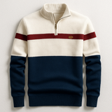 Cecil - Colour-Block Zip Neck Jumper