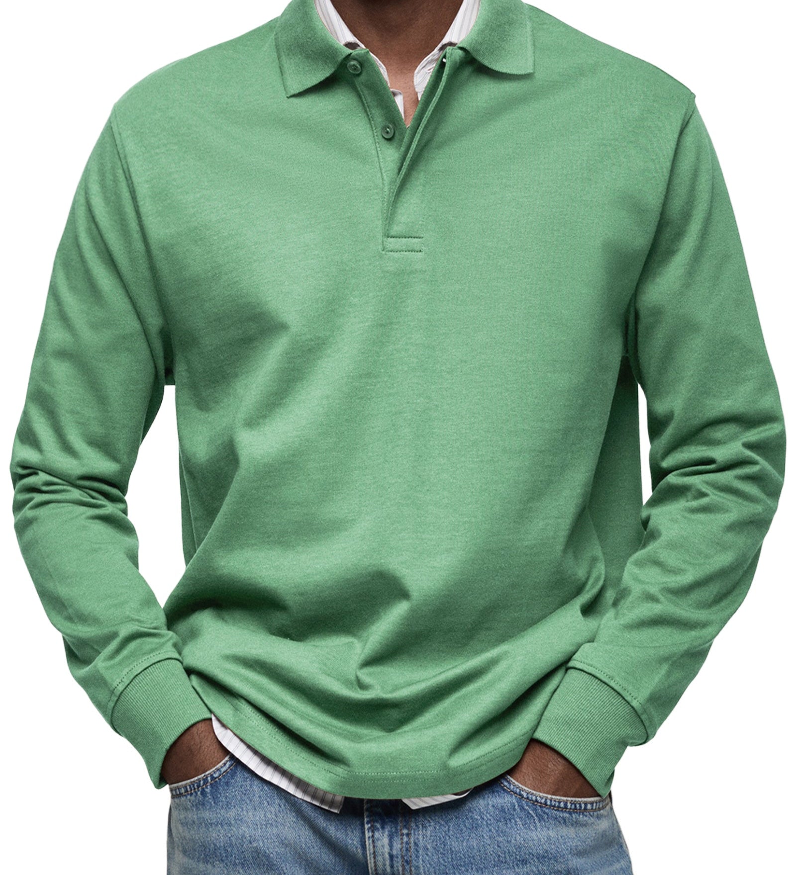 Enoch - Elegant Long Sleeve Polo Shirt