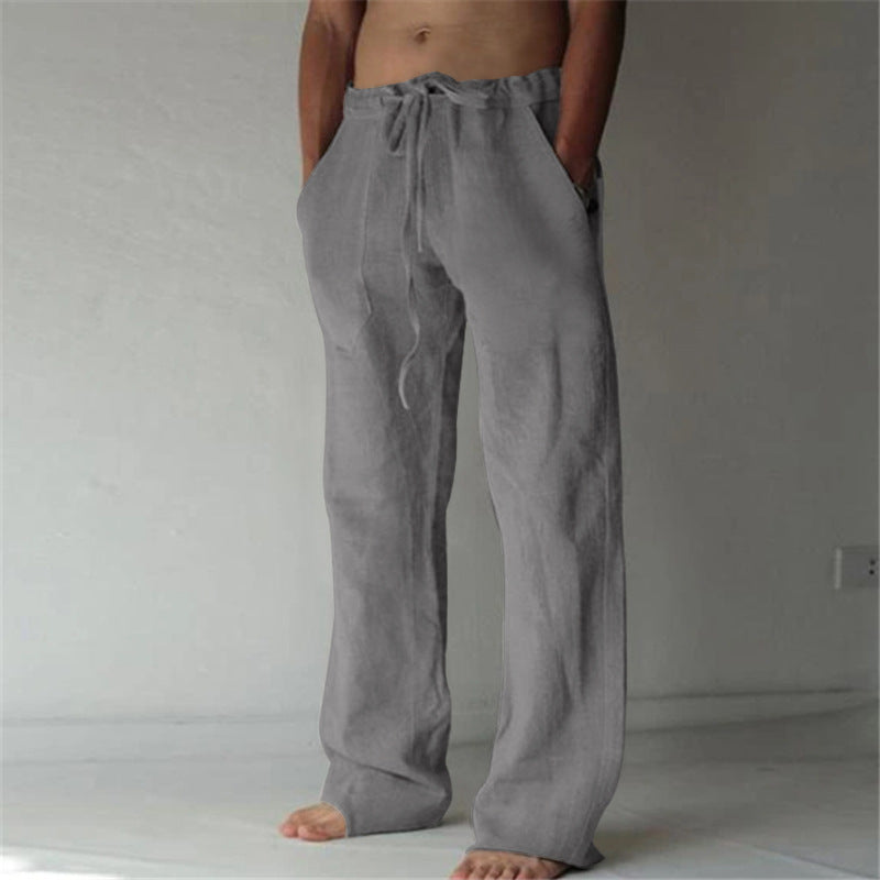 Tobias - Linen Blend Drawstring Trousers