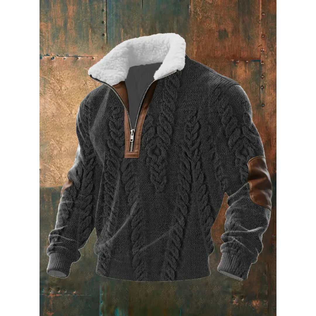 Elias - Fair Isle Yoke Half-Zip Jumper