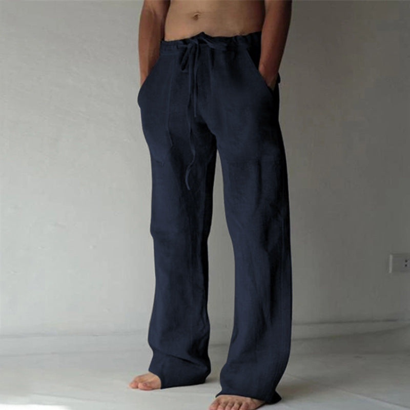 Tobias - Linen Blend Drawstring Trousers