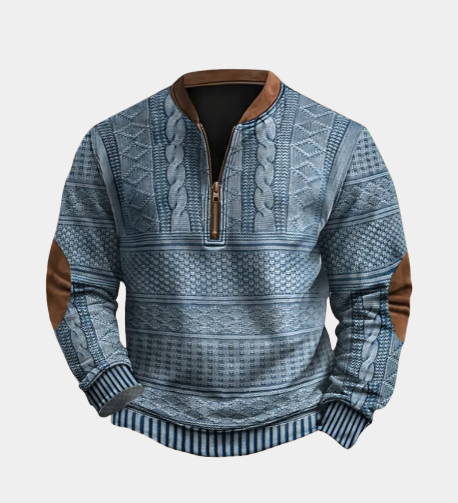 Warren - Textured Half-Zip Polo Jumper