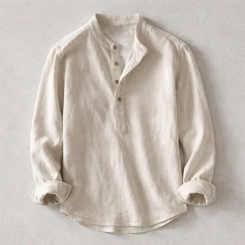 Orlando - Vintage Style Cotton-Linen Shirt