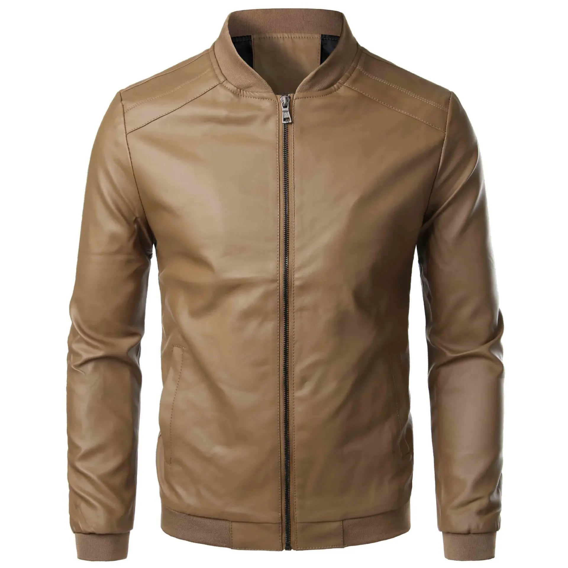 Valencrest Stand-Collar Leather Bomber