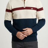 Cecil - Colour-Block Zip Neck Jumper
