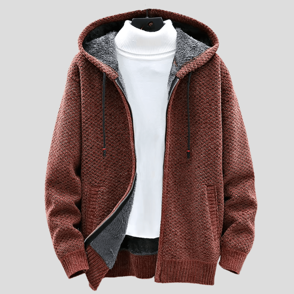 Percival - Lined Hood Zip Cardigan