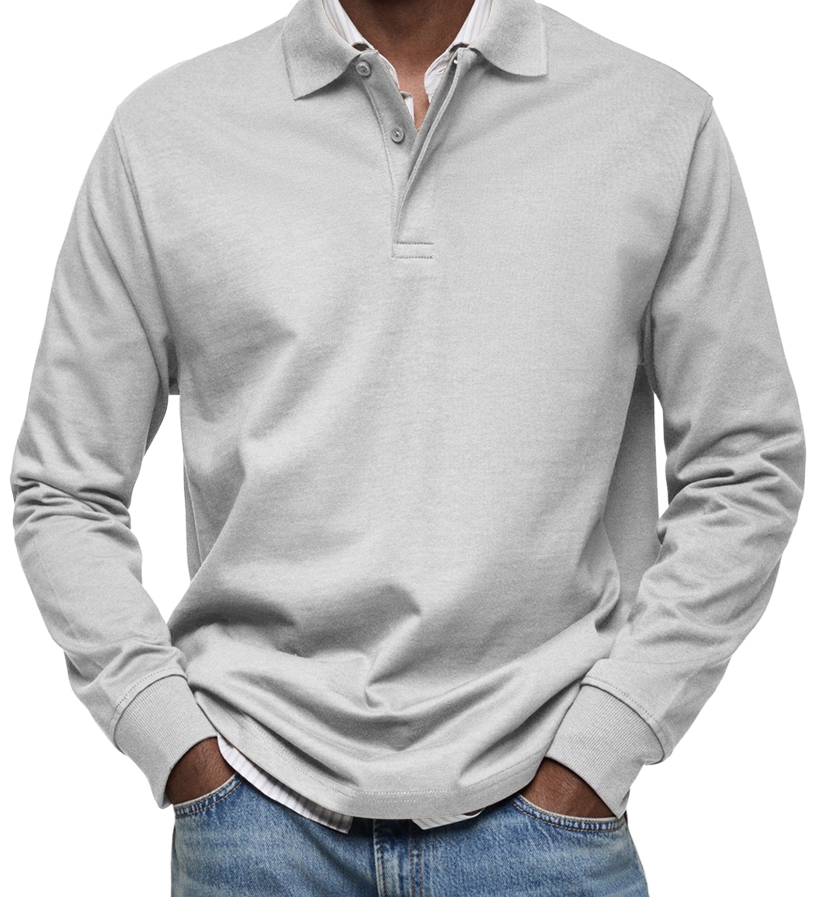 Enoch - Elegant Long Sleeve Polo Shirt