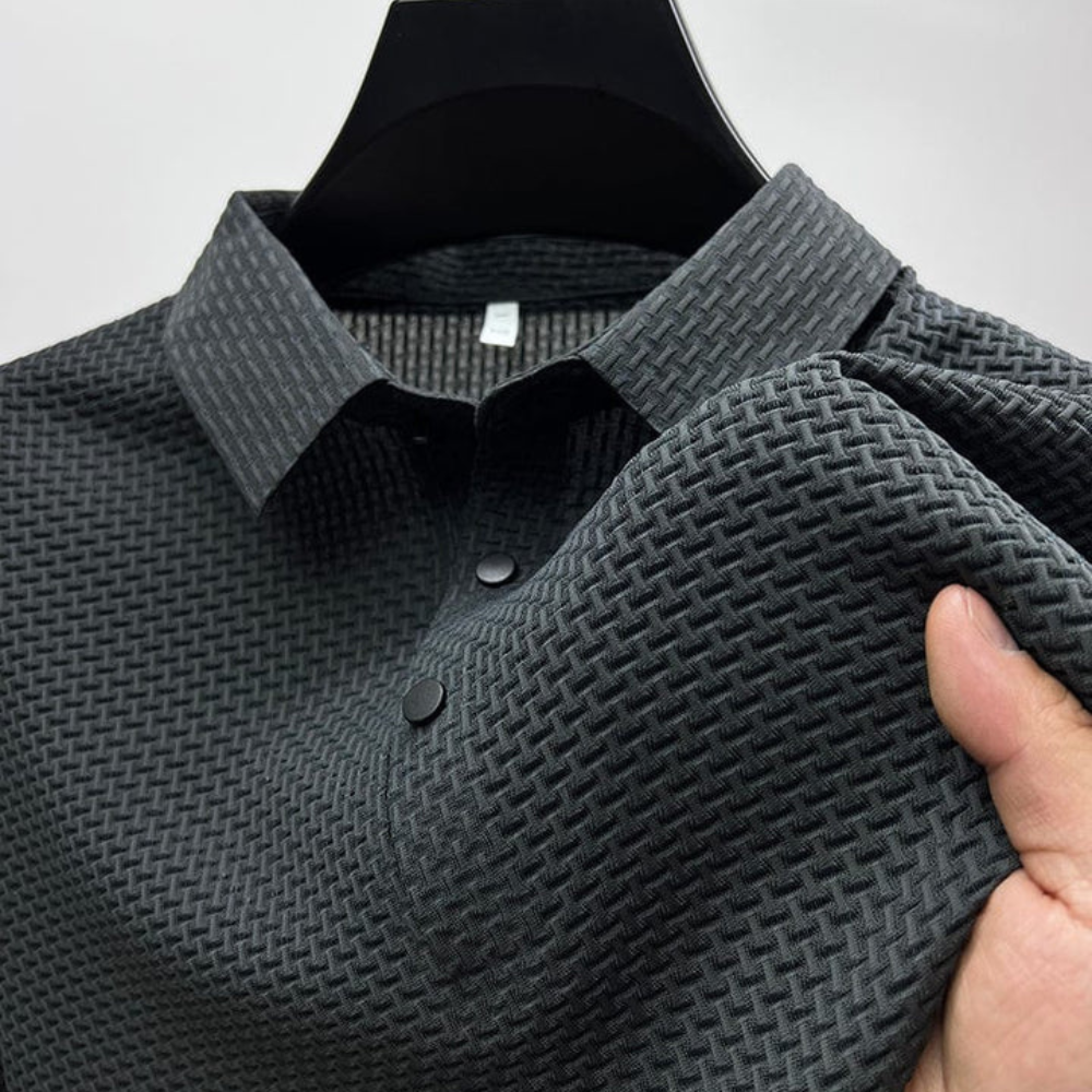 Noel - Textured Short Sleeve Polo Shirt