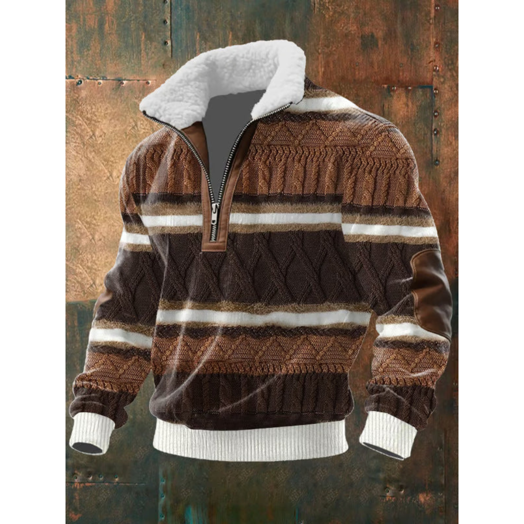 Elias - Fair Isle Yoke Half-Zip Jumper
