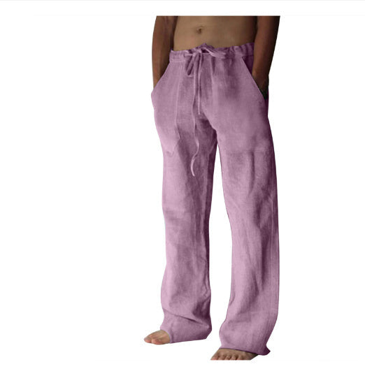 Tobias - Linen Blend Drawstring Trousers