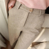 Nathan - Herringbone Tailored Trousers