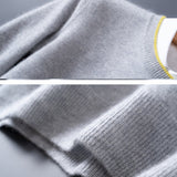 Edmund - White Trim Crew Neck Jumper