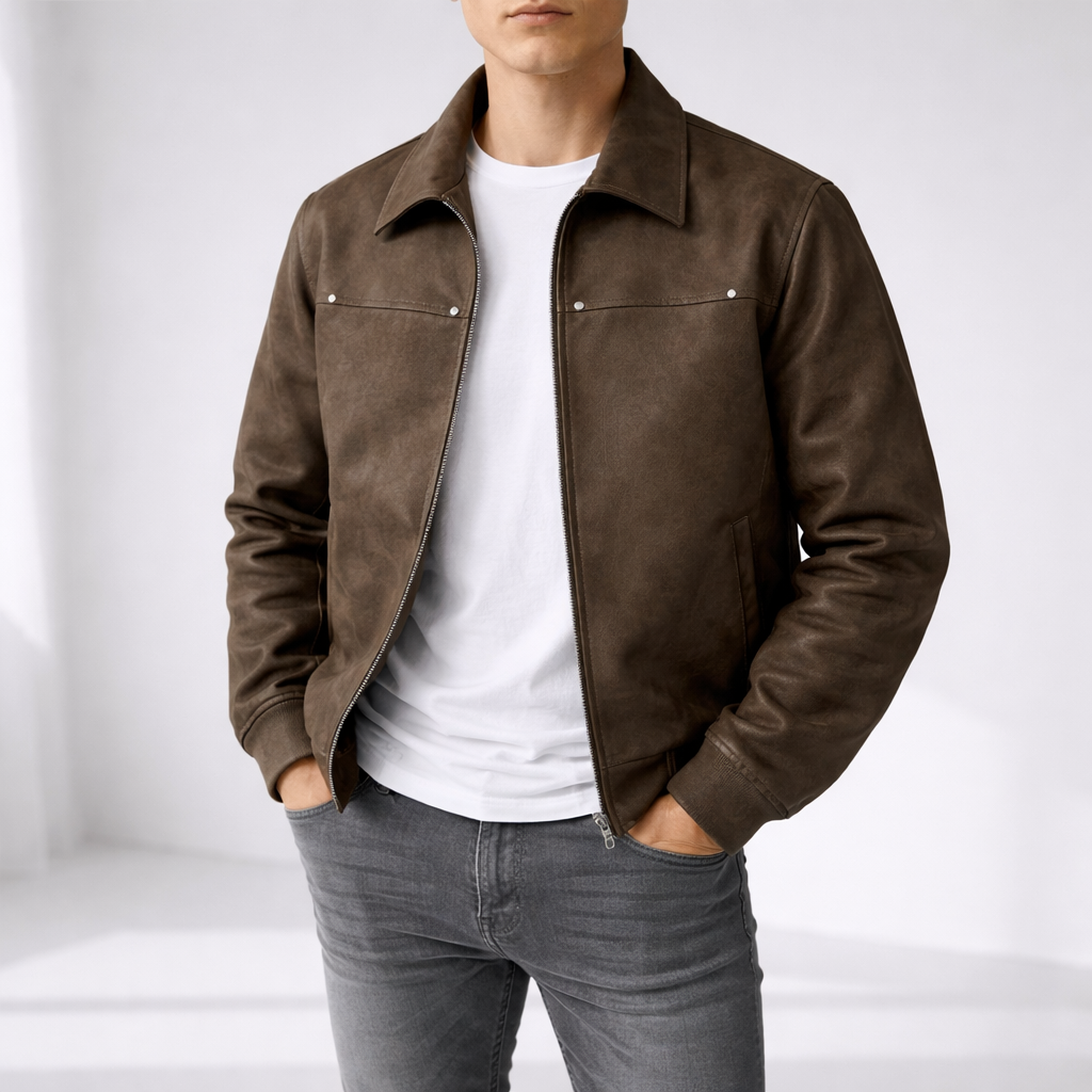 Donovan™ | Leather Bomber Jacket