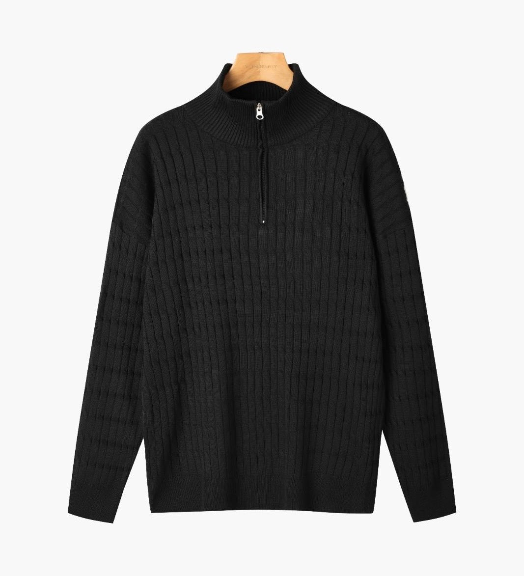 Dexter - Wave Texture Half-Zip Jumper