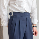 Hubert - Classic High-Waist Buckle Trousers