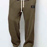 Miles - Dark Brown Waffle Drawstring Trousers