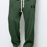 Leo - Dark Green Waffle Drawstring Trousers