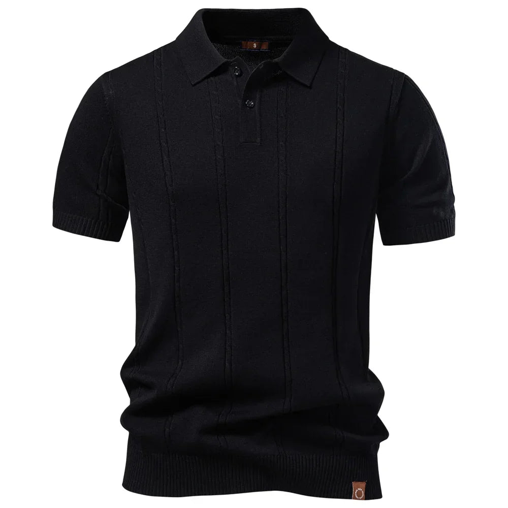 Men's Silk Stripe Polo Shirt | Breathable Casual Summer Top
