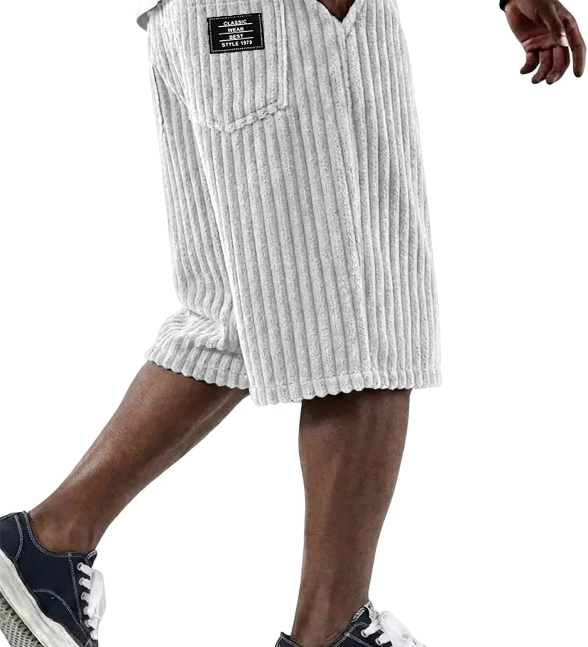 Overton - Corduroy Shorts with Embroidery Detail