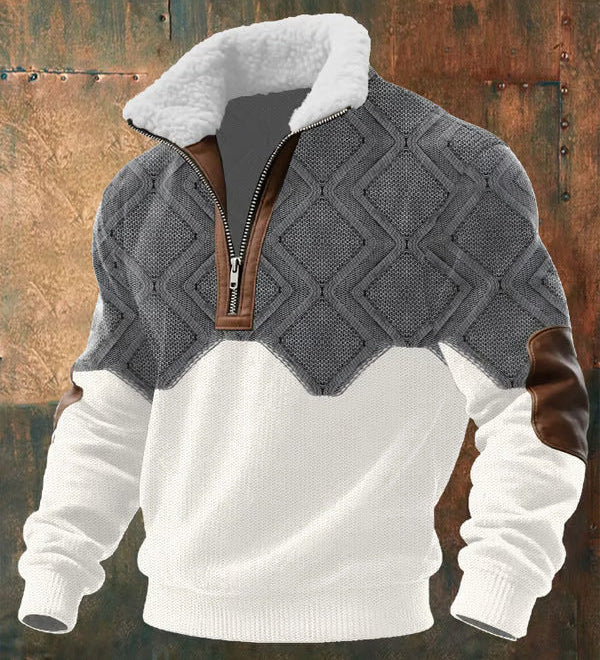 Elias - Fair Isle Yoke Half-Zip Jumper
