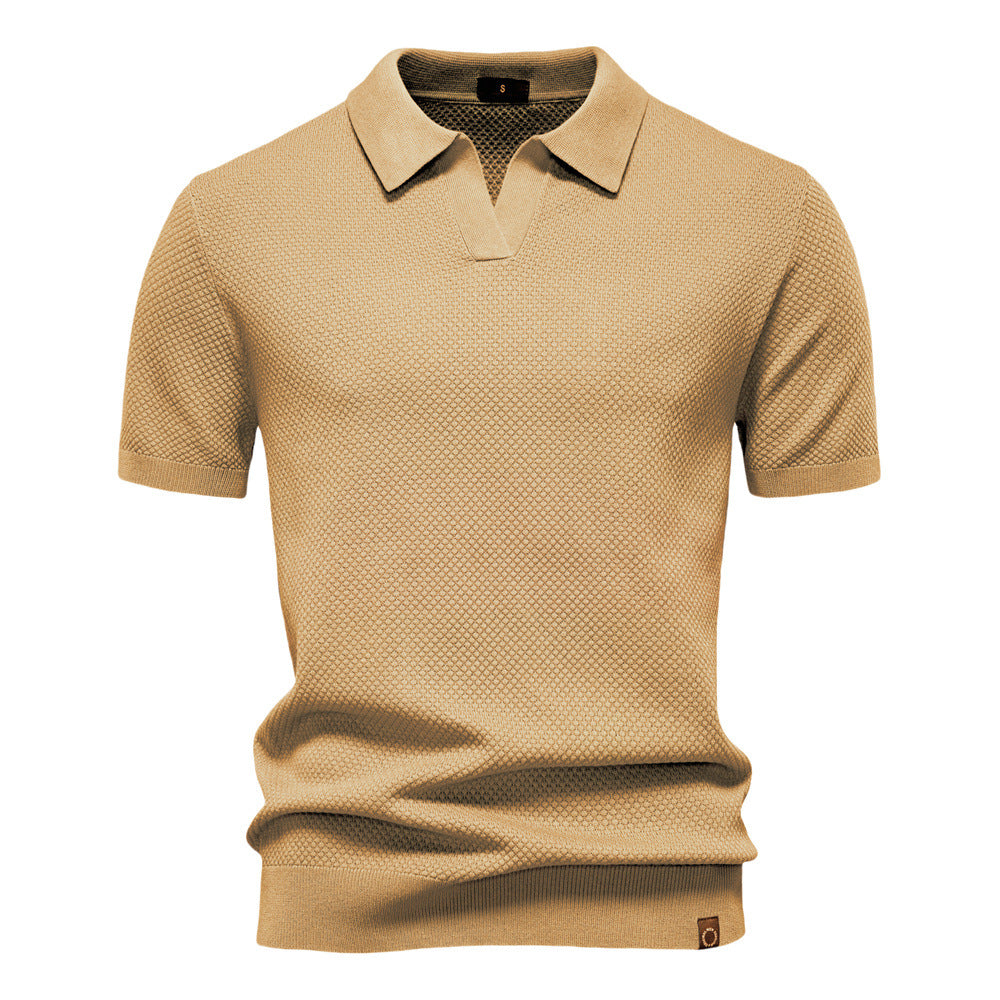 Neil - Textured Knit Polo Shirt