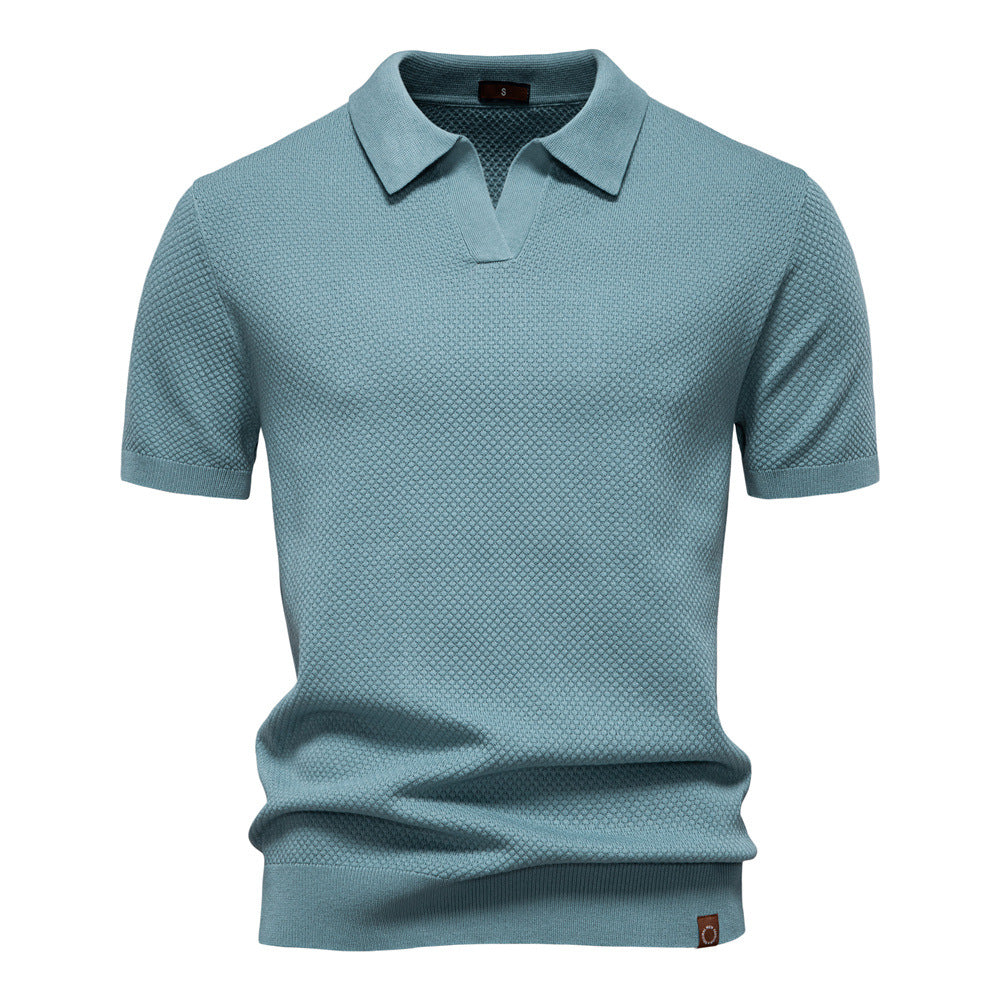 Neil - Textured Knit Polo Shirt