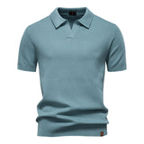 Neil - Textured Knit Polo Shirt