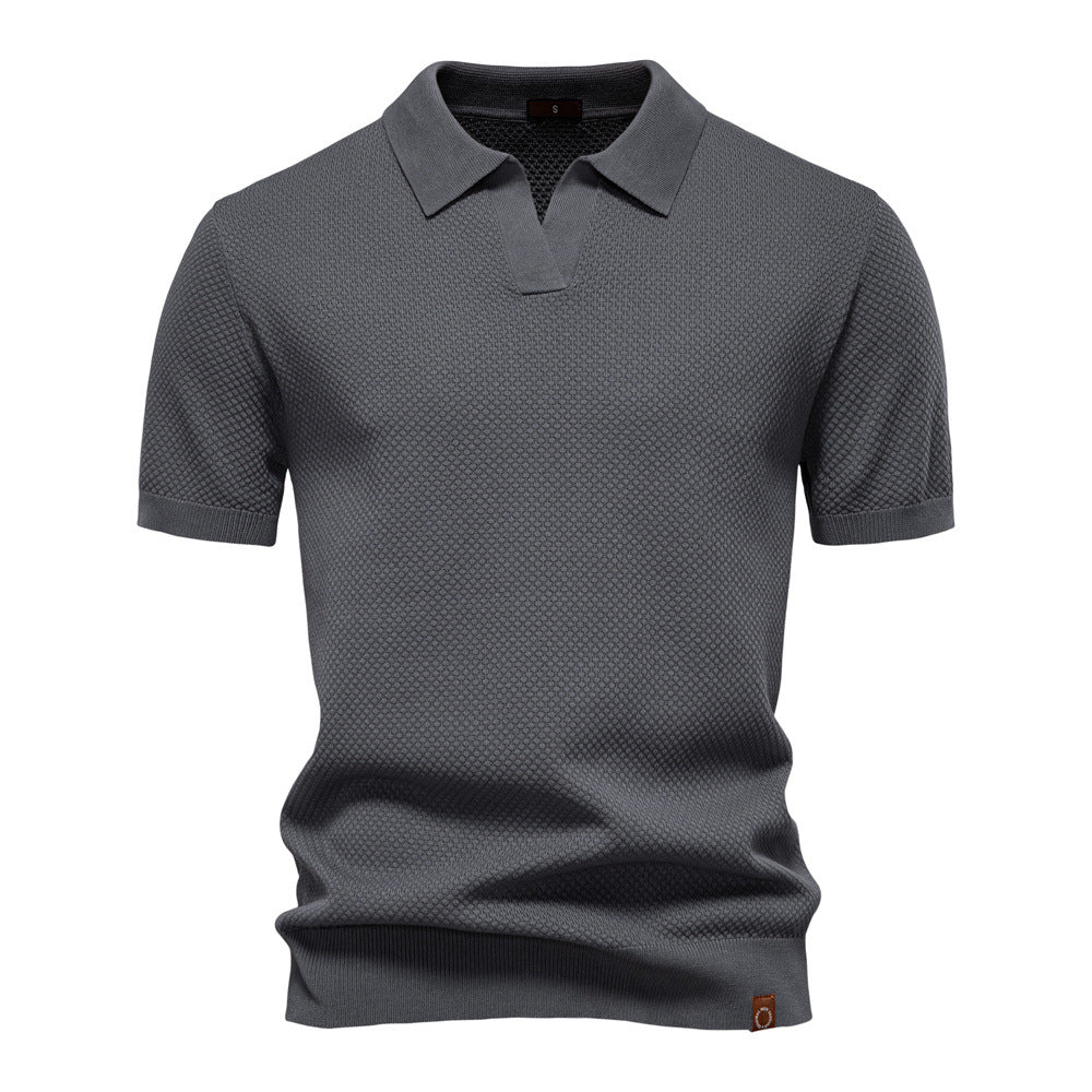 Neil - Textured Knit Polo Shirt