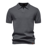 Neil - Textured Knit Polo Shirt