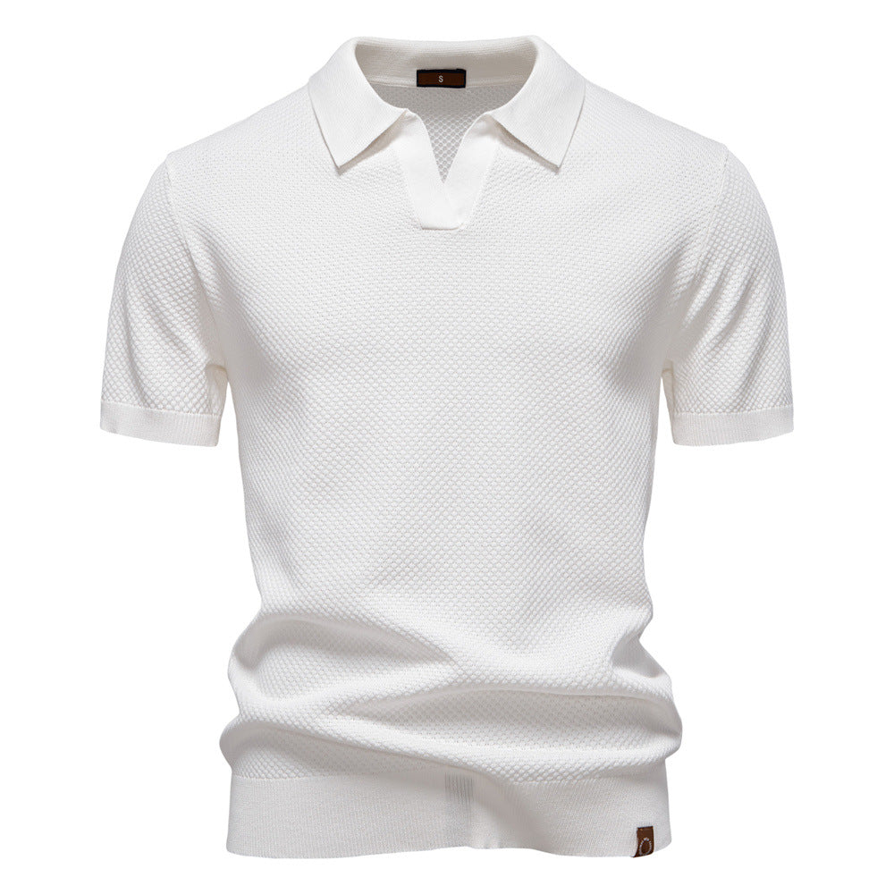 Neil - Textured Knit Polo Shirt
