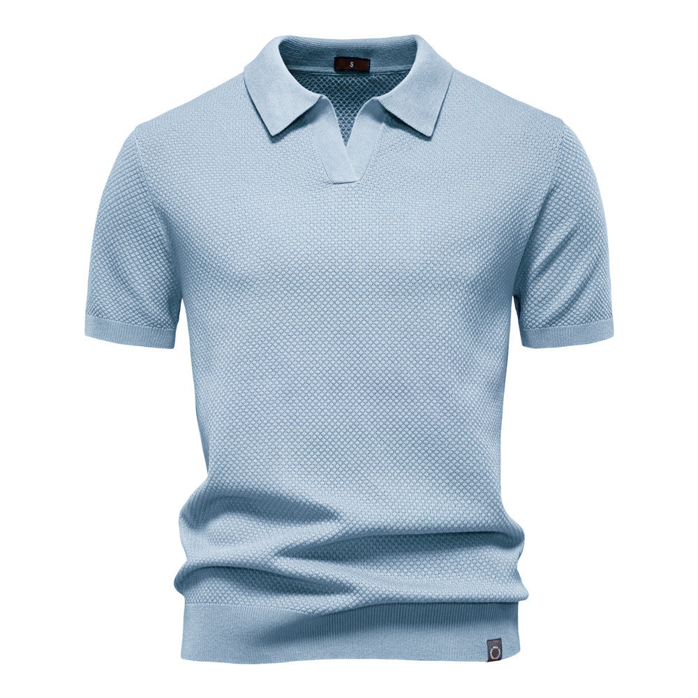 Neil - Textured Knit Polo Shirt