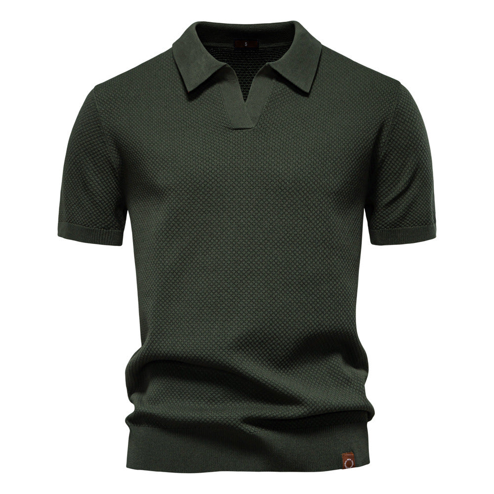 Neil - Textured Knit Polo Shirt