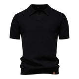Neil - Textured Knit Polo Shirt