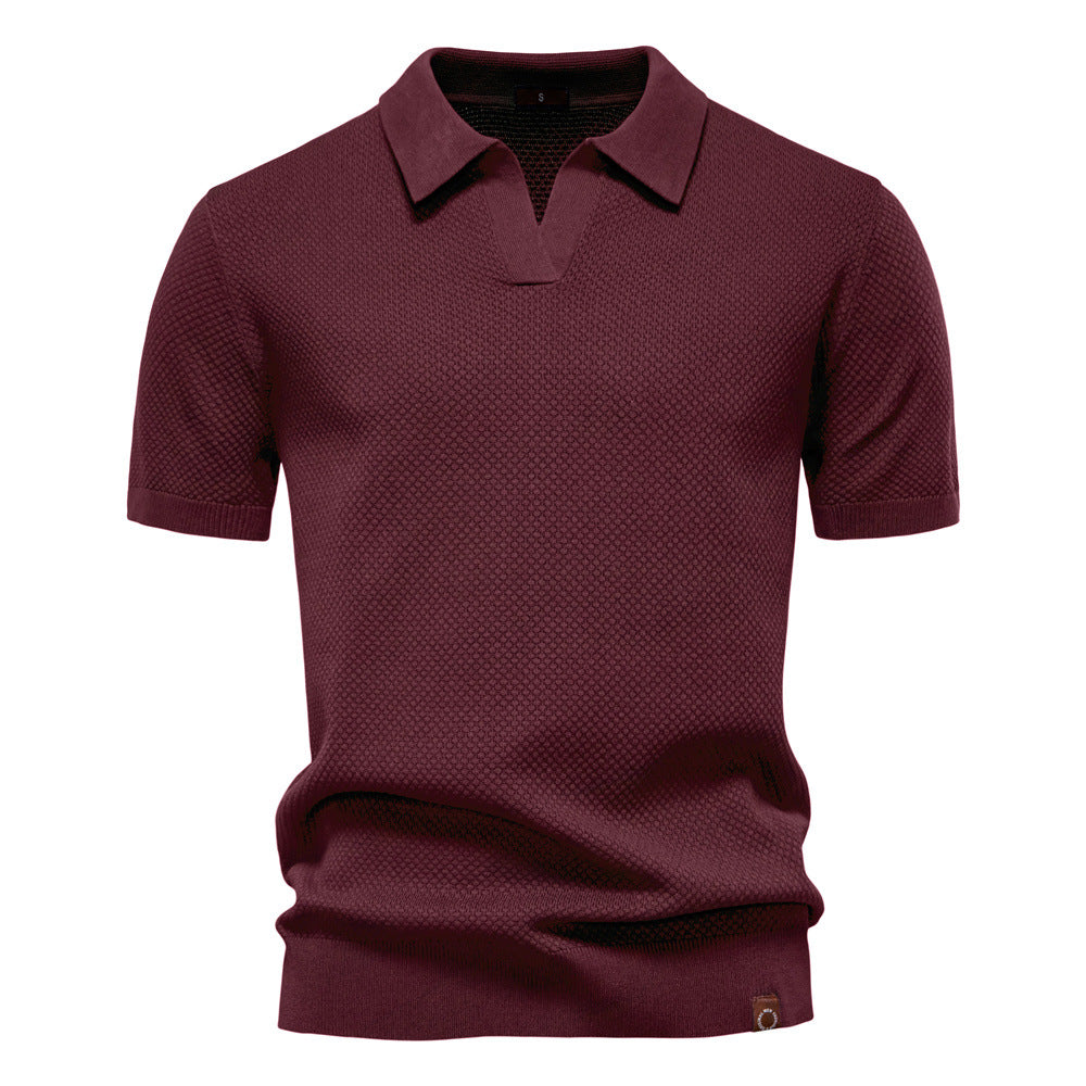 Neil - Textured Knit Polo Shirt
