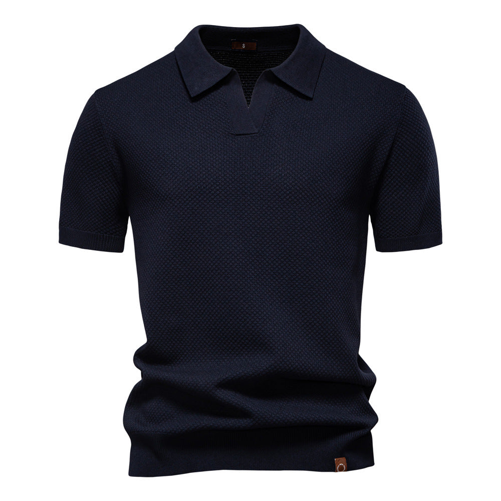 Neil - Textured Knit Polo Shirt