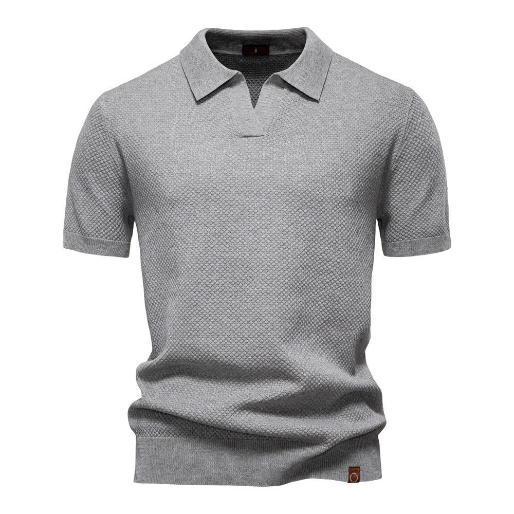 Neil - Textured Knit Polo Shirt