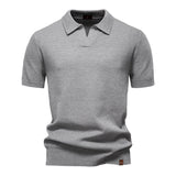 Neil - Textured Knit Polo Shirt
