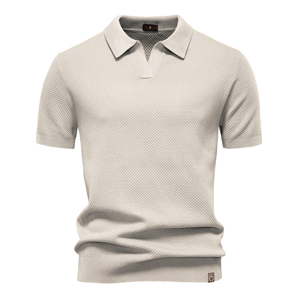 Neil - Textured Knit Polo Shirt