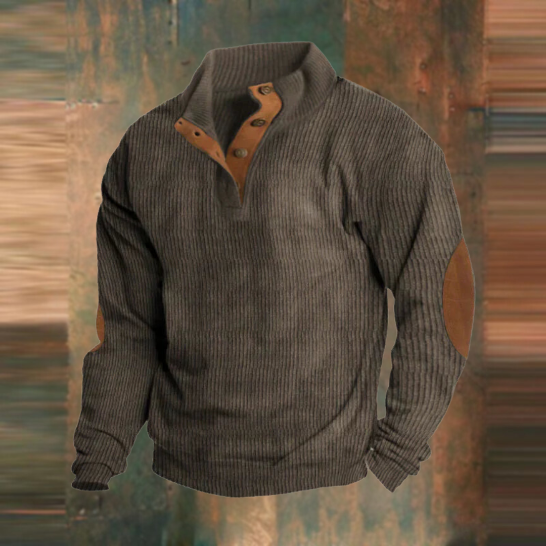 Clifton - Ribbed Button Placket Jumper