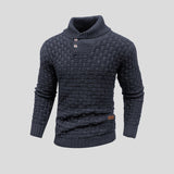 Hector - Basketweave Shawl Collar Jumper