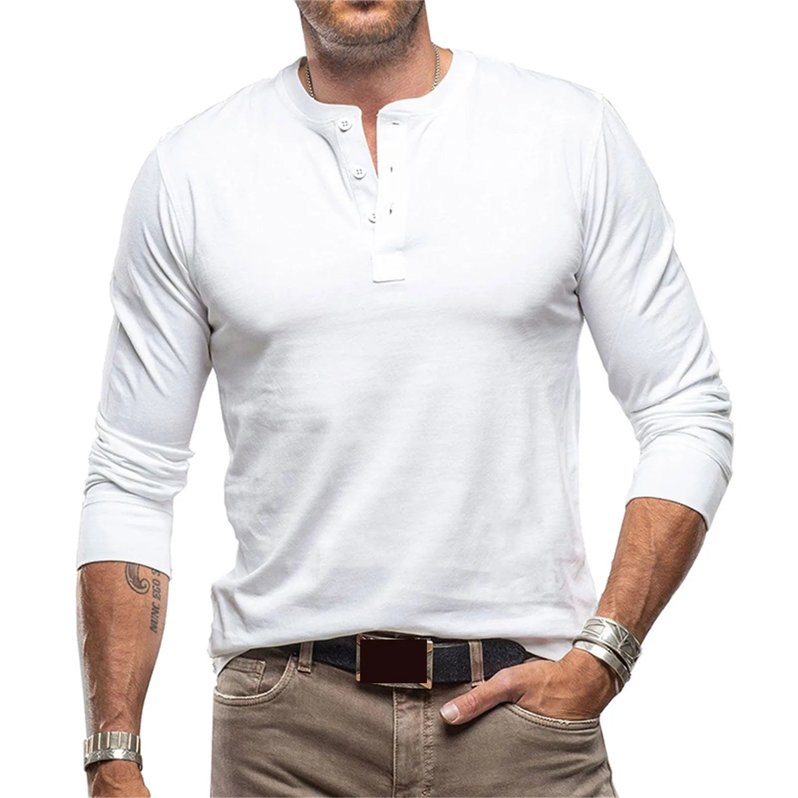 Fulton - Fitted Long Sleeve Henley T-Shirt