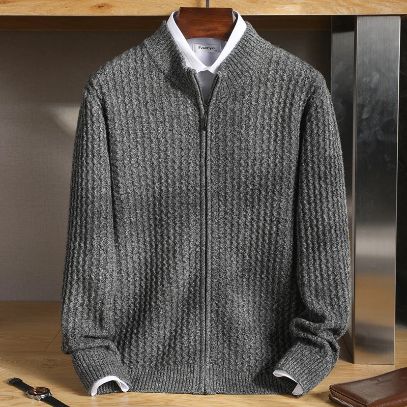 Aldous - Chunky Ribbed Zip Cardigan